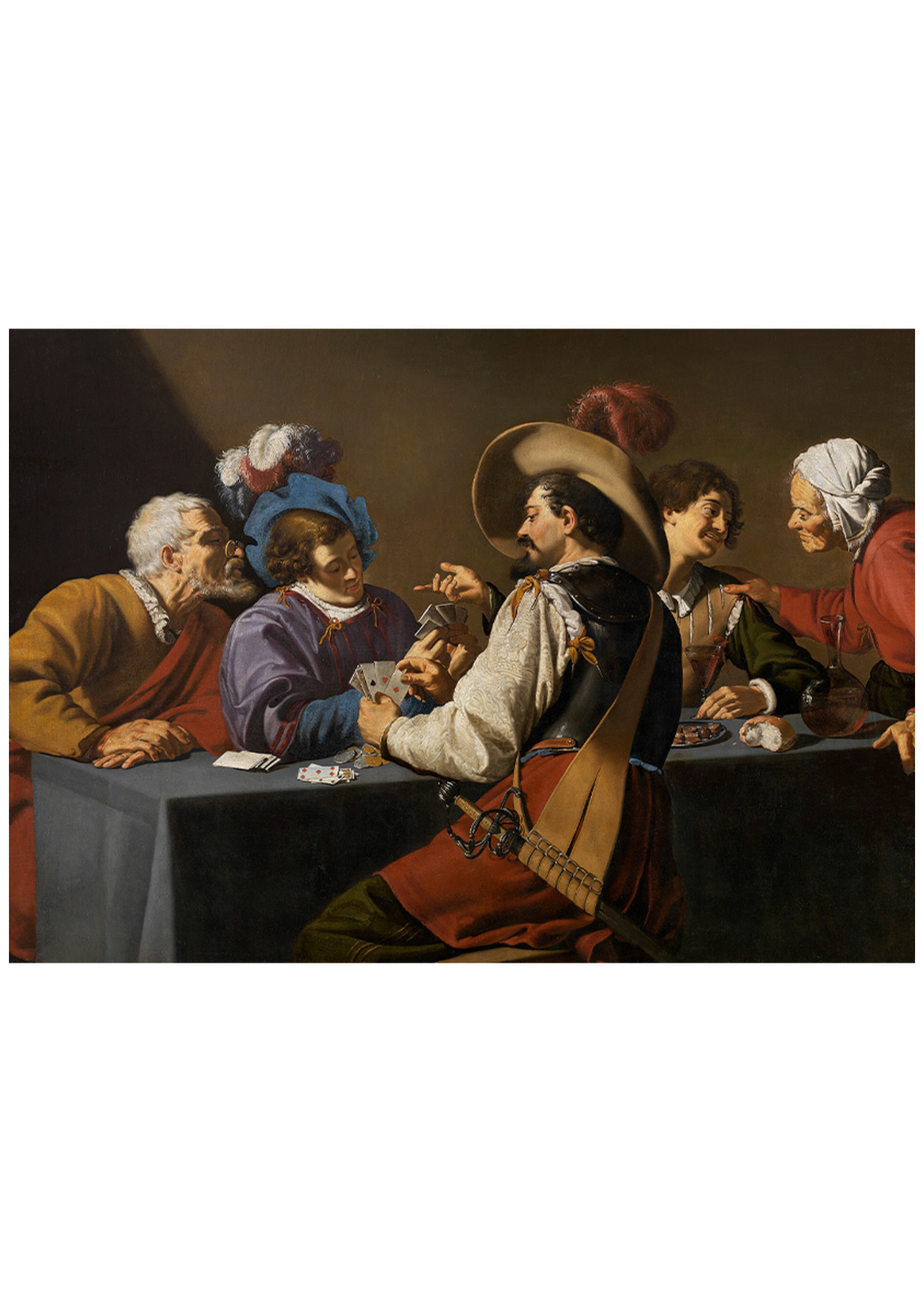 Theodoor Rombouts The Card Players Postcard