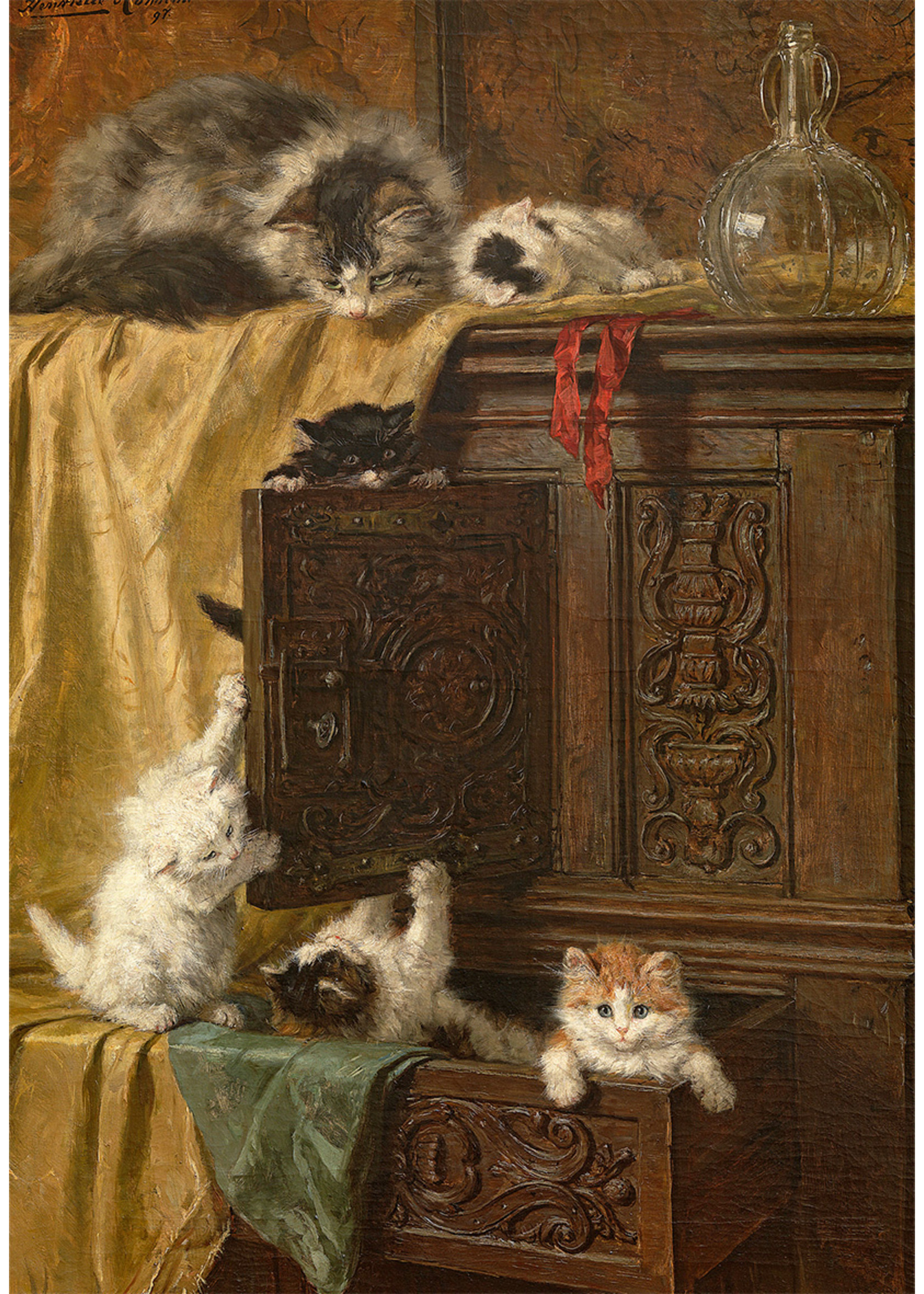 Prentkaart Henriette Ronner-Knip Onbescheiden