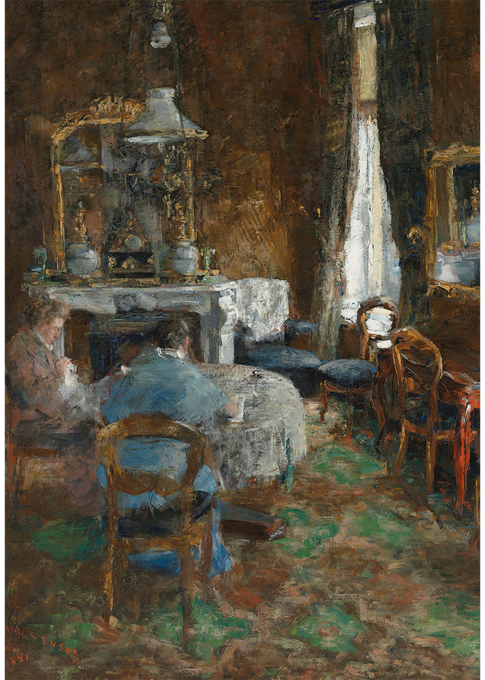 Ensor Prentkaart Ensor Het burgersalon