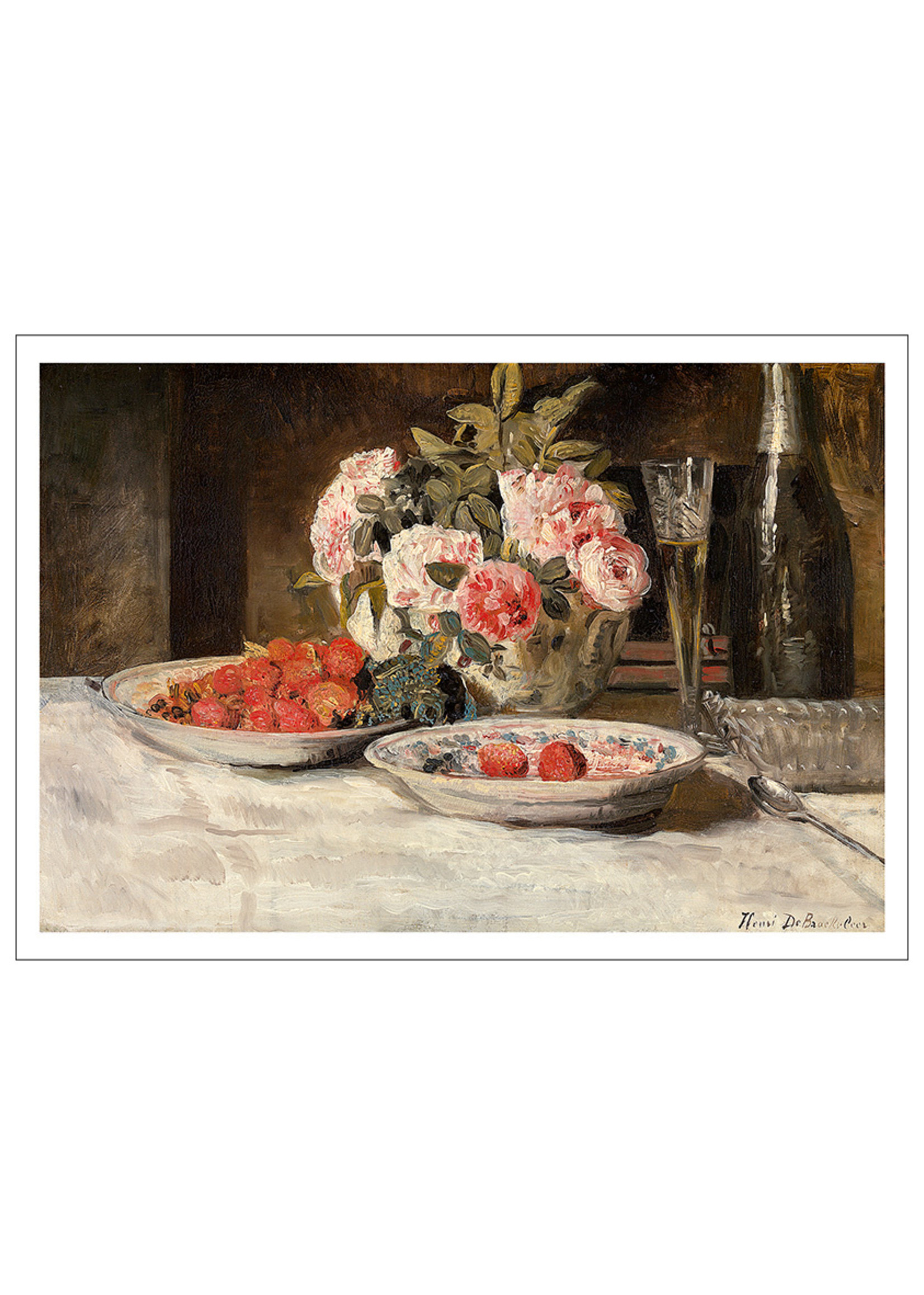 Henri De Braekeleer Strawberries and Champagne Postcard