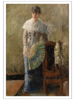 Ensor Prentkaart Ensor Dame met waaier