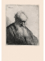 krasse koppen Prentkaart  - Rembrandt, Oude man met lange baard