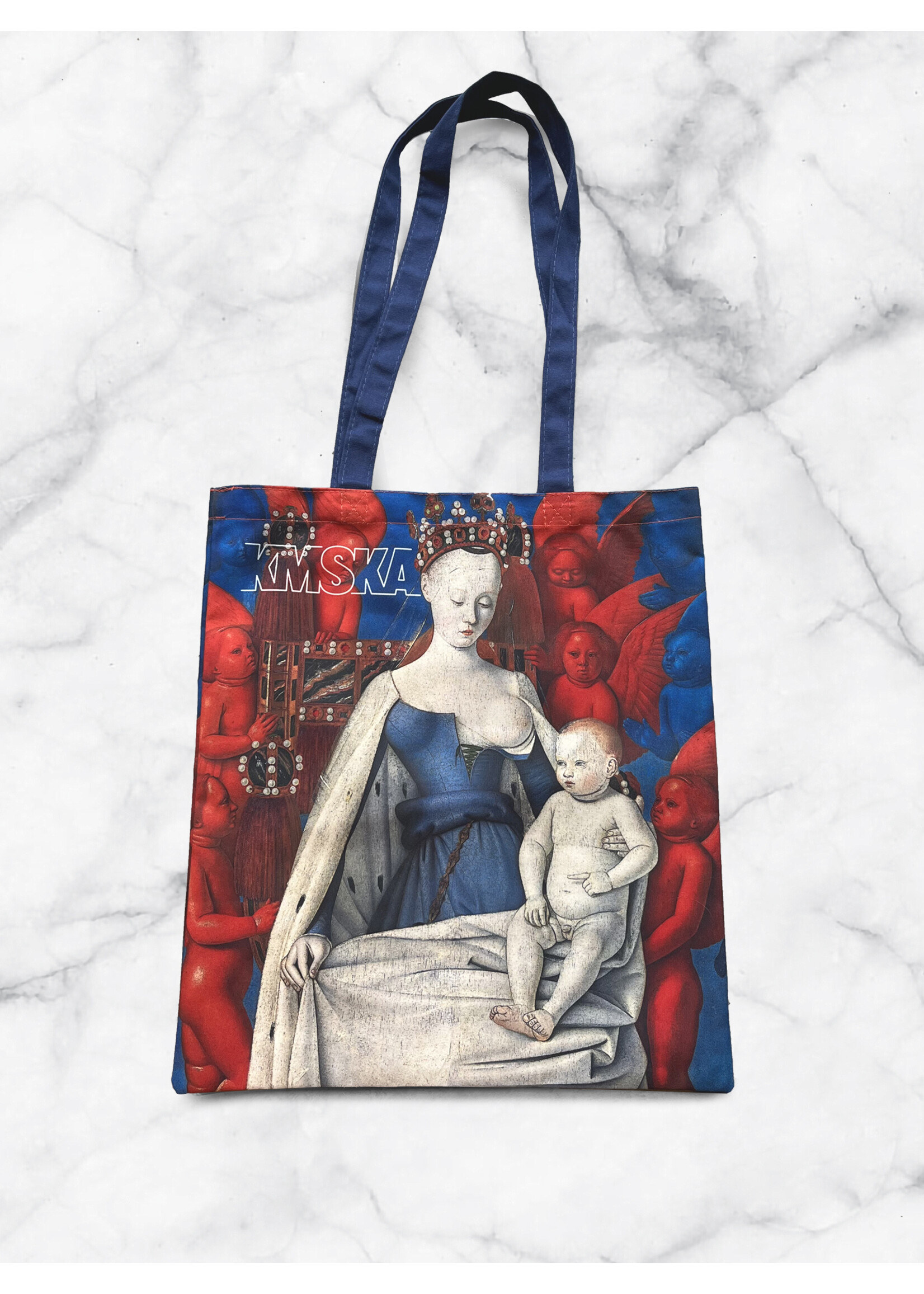 Jean Fouquet "Madonna" Totebag, Madonna omringd door serafijnen en cherubijnen, c. 1450