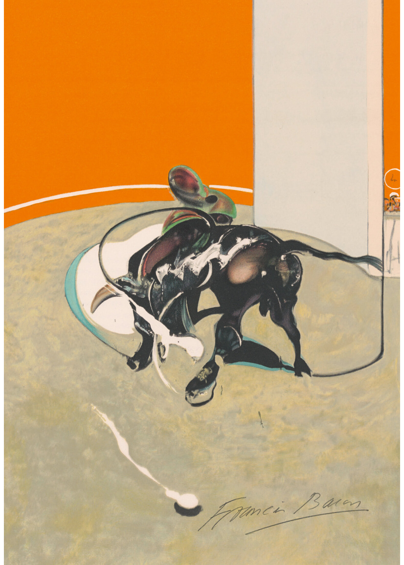 fonds lens- ghesquiere Prentkaart, Francis Bacon - stierengevecht