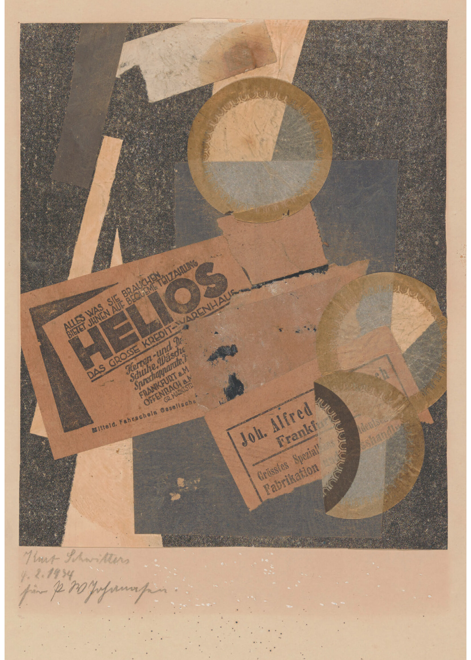 Prentkaart,  Kurt Schwitters - Helios