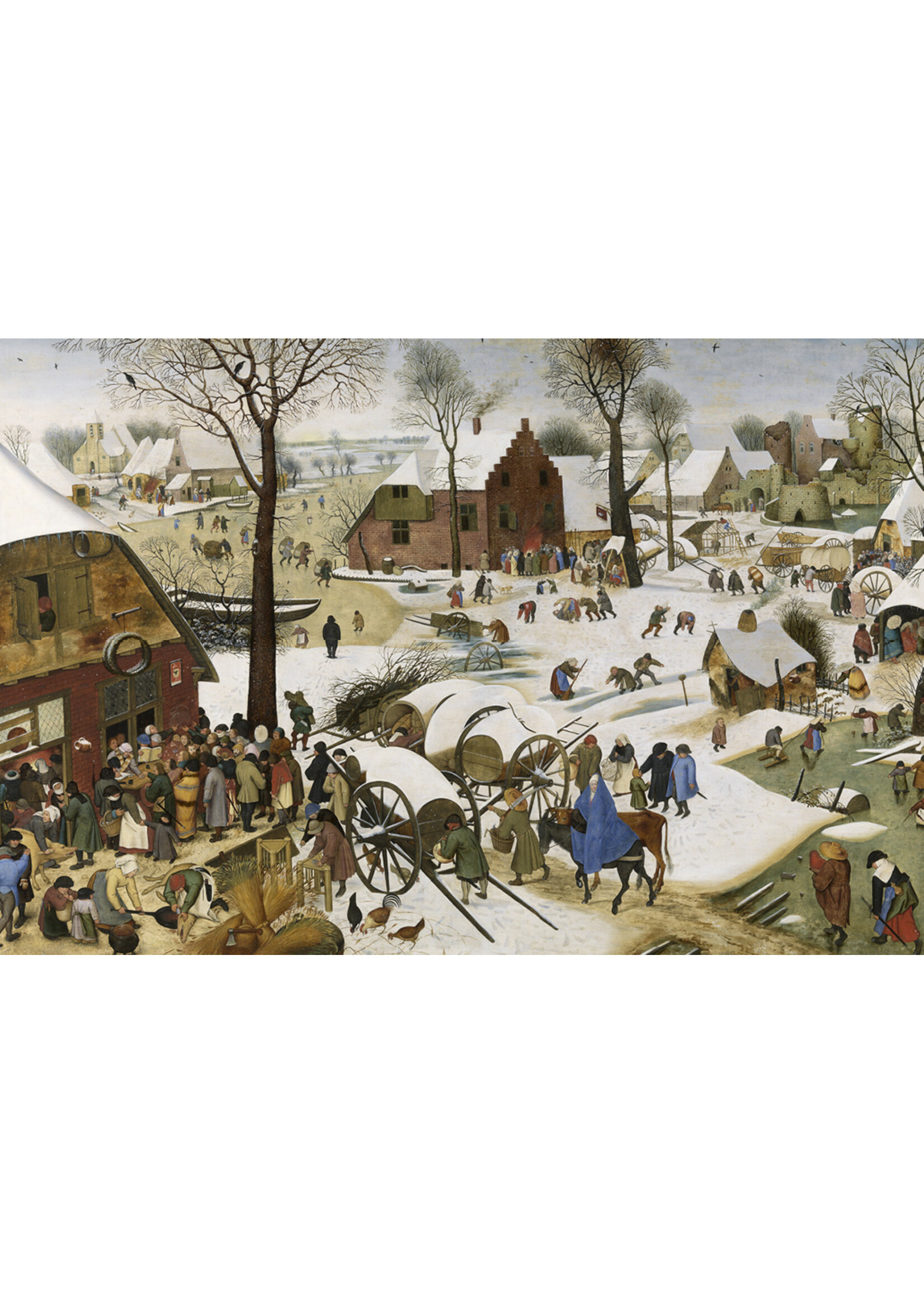 Wenskaart, Pieter Brueghel II - De volkstelling in Bethlehem