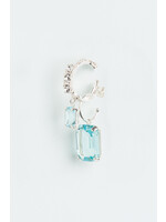 Wouters & Hendrix ECE006SS00 - Single Earring with cuff - Aquamarine Crystals