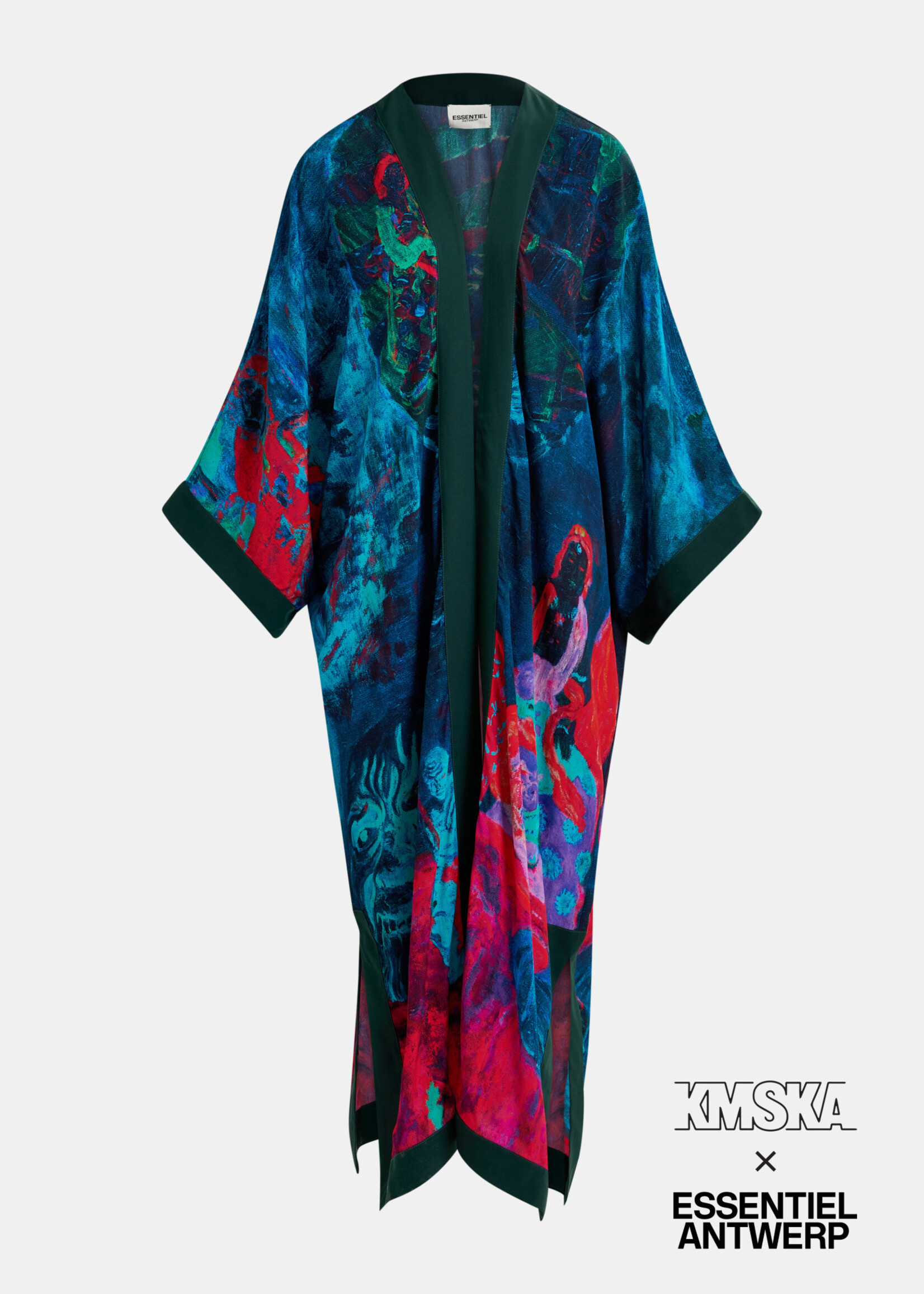 Ensor Kimono - Donker groen "Stilleven met chinoiserieën"