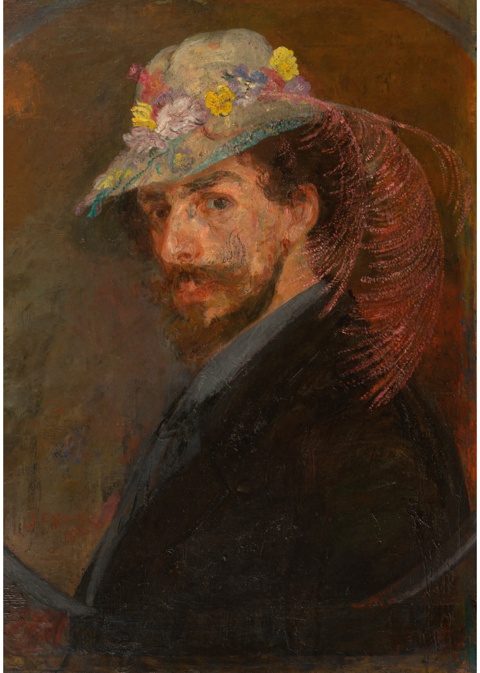 Ensor Postcard Ensor Self-portrait with flower hat