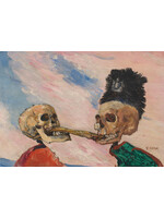 Postcard Ensor Skeletons bickering over a buckling
