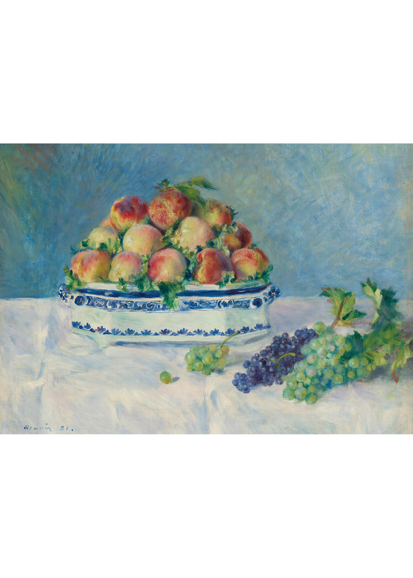 Postcard Renoir Still life with peaches and grapes