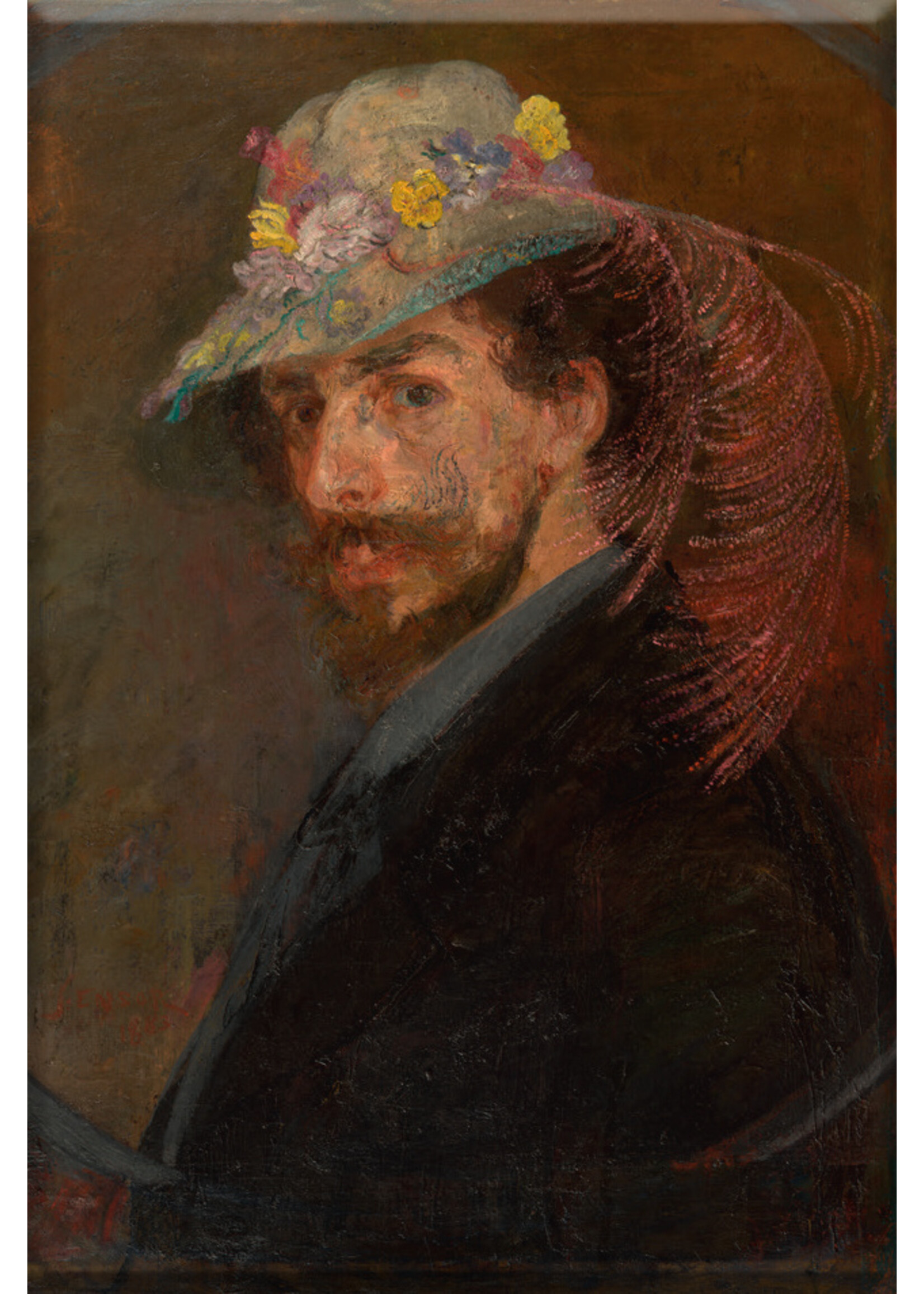 Magnet Ensor Self-portrait with flower hat