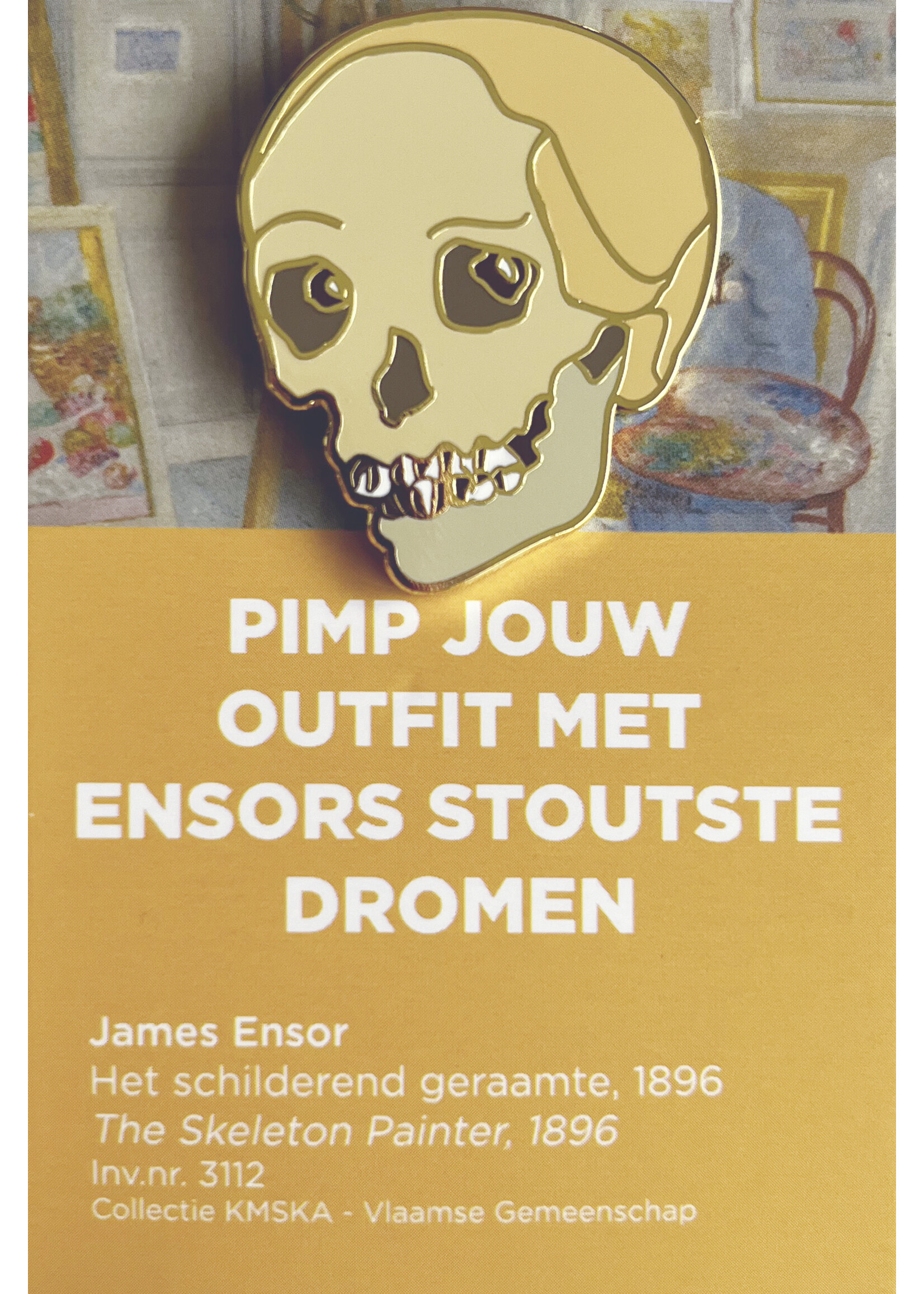 Ensor Pin Schilderend geraamte
