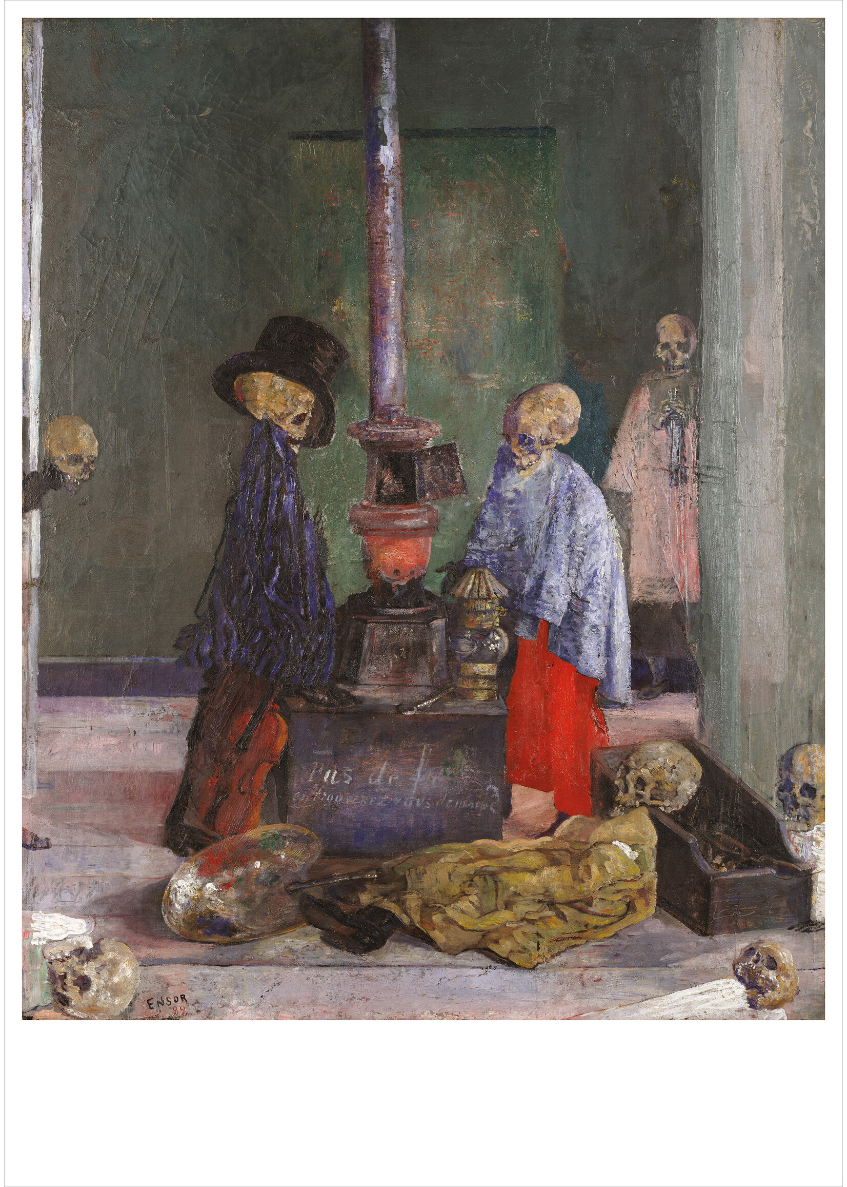 Poster Ensor Skeletons Warming Themselves