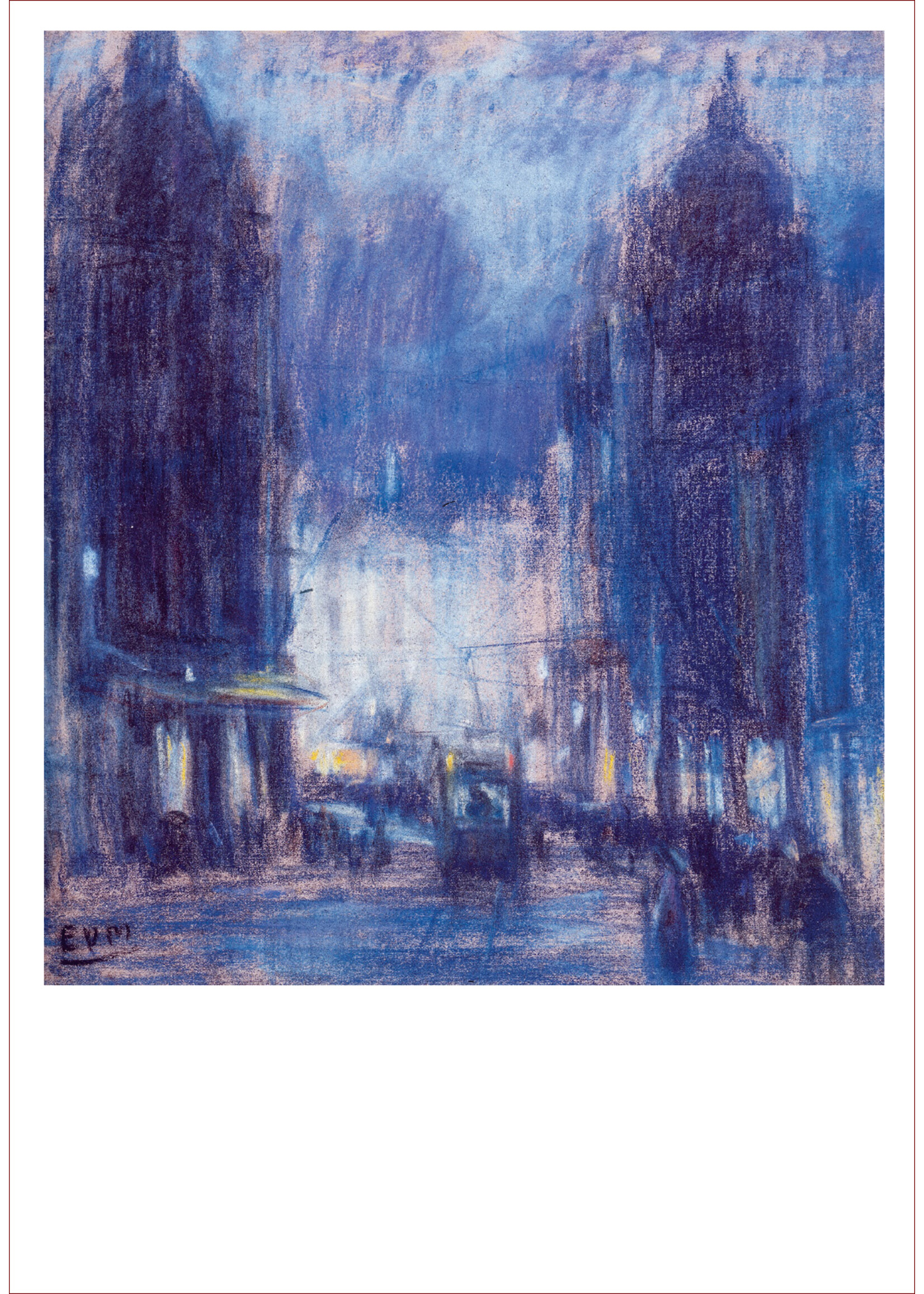 Van Mieghem Postcard - Eugeen Van Mieghem "Leysstraat at night"