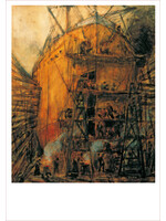Van Mieghem Postcard - Eugeen Van Mieghem "At the drydock"