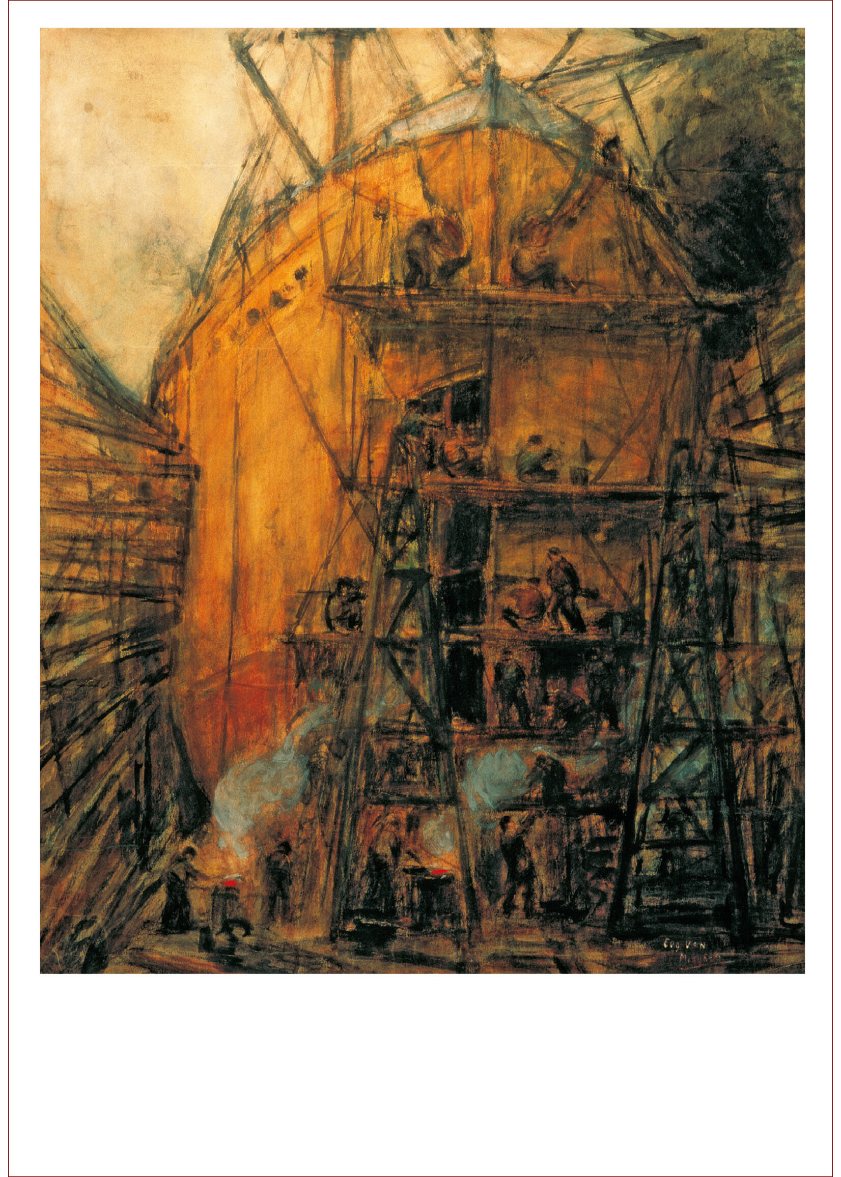 Van Mieghem Postcard - Eugeen Van Mieghem "At the drydock"