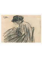 Van Mieghem Postcard - Eugeen Van Mieghem "Augustine sewing"