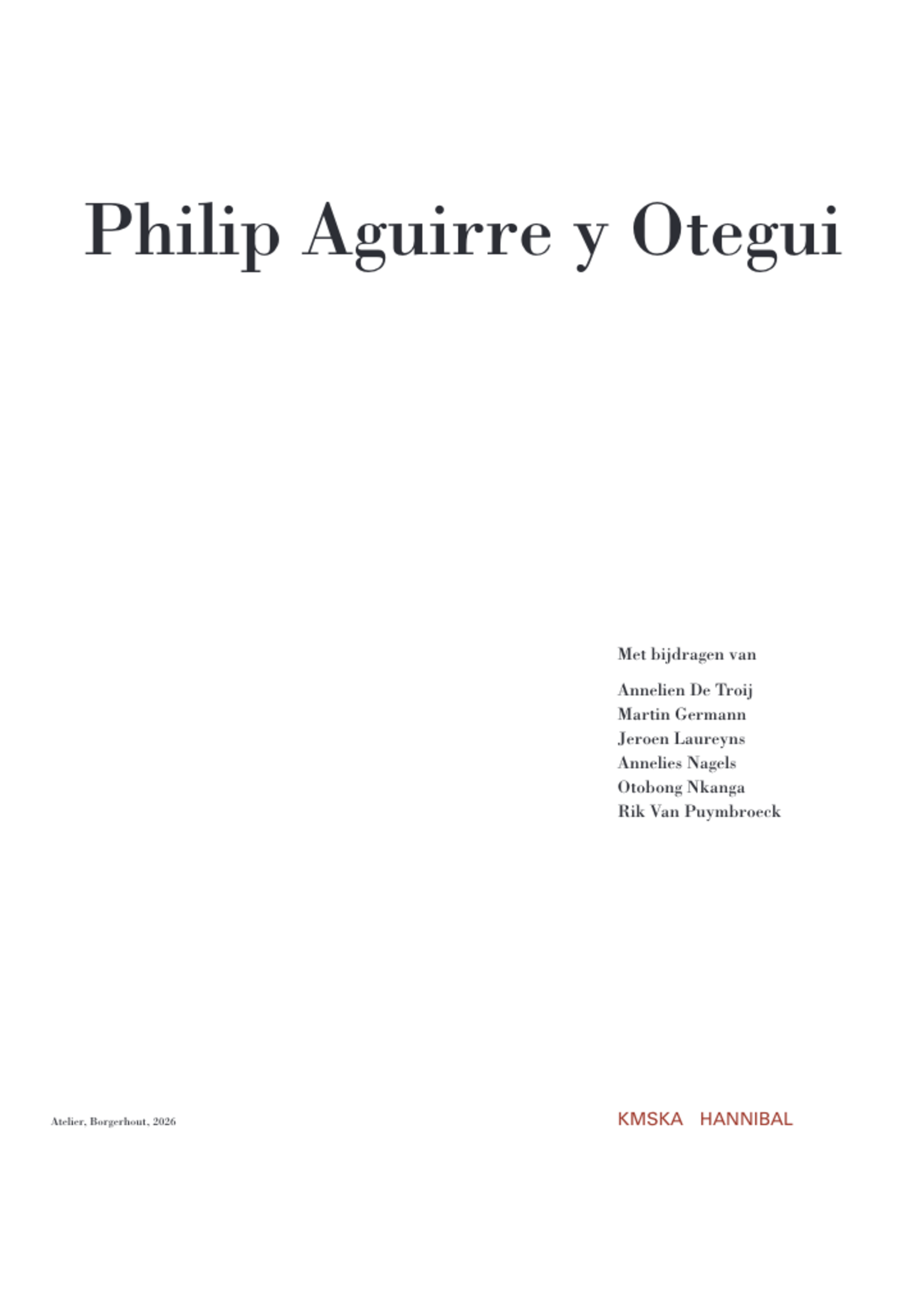 Catalogue Philip Aguirre Y Otegui Dutch