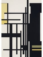 Guy Vandenbranden Postcard Guy Vandenbranden - Composition, 1957 (Black-2 yellow lines)