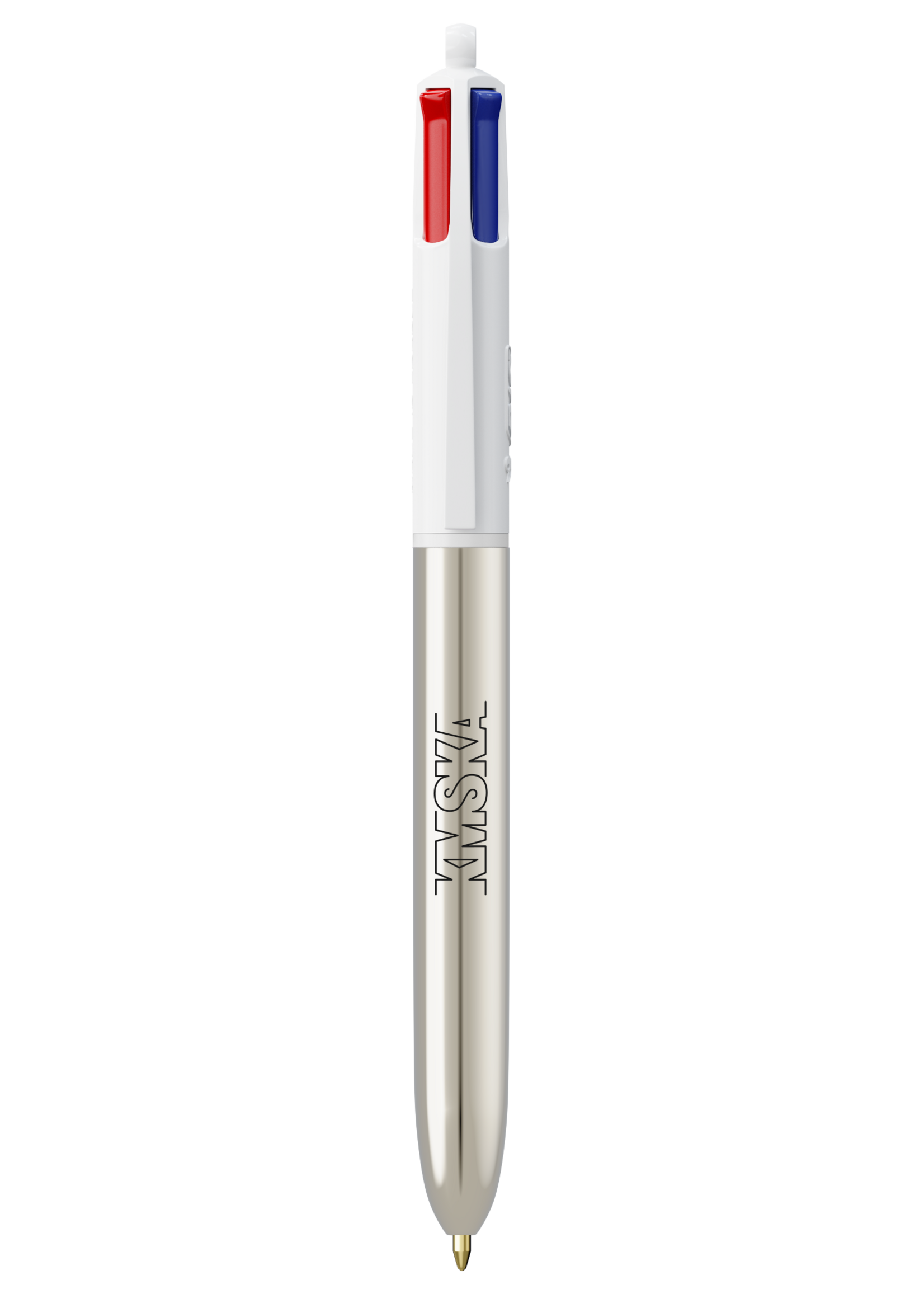 Balpen 4 kleuren - zilver