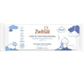 Zwitsal Zwitsal Water & Care Babydoekjes - 75 stuks Zwitsal Zwitsal Water & Care Babydoekjes - 75 stuks