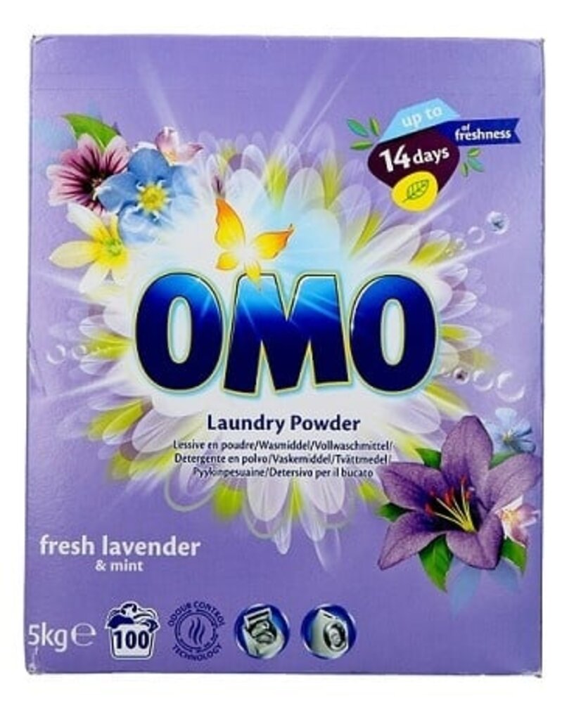 Omo Omo Waspoeder Lavendel 5kg - 100 wasbeurten Omo Omo Waspoeder Lavendel 5kg - 100 wasbeurten