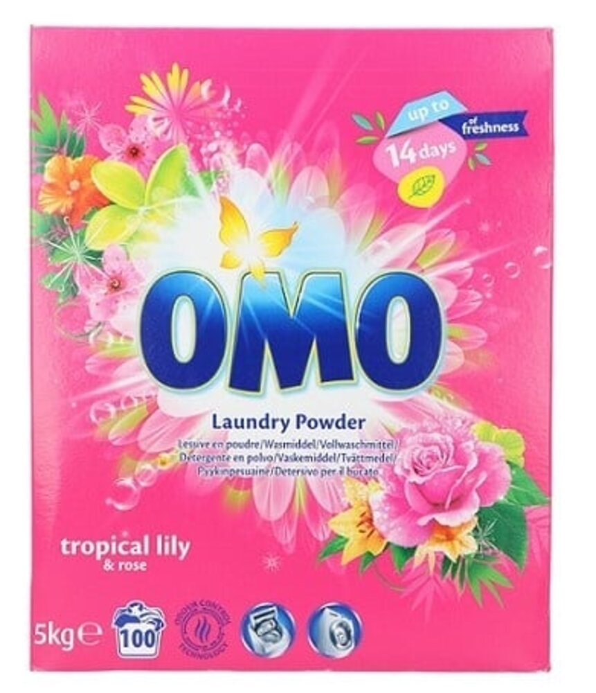 Omo Omo Waspoeder Tropical 5kg - 100 wasbeurten Omo Omo Waspoeder Tropical 5kg - 100 wasbeurten