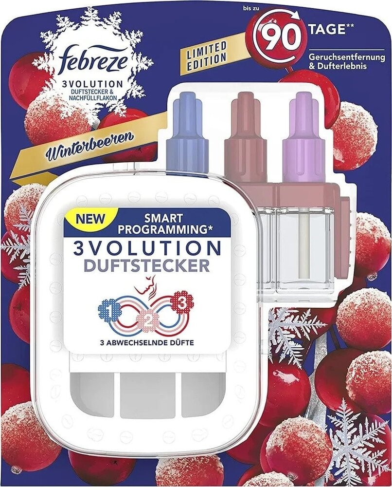 Febreze Febreze 3Volution Houder + Navulling Winterbessen - 20ml Febreze Febreze 3Volution Houder + Navulling Winterbessen - 20ml