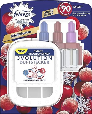 Febreze Febreze 3Volution Houder + Navulling Winterbessen - 20ml Febreze Febreze 3Volution Houder + Navulling Winterbessen - 20ml