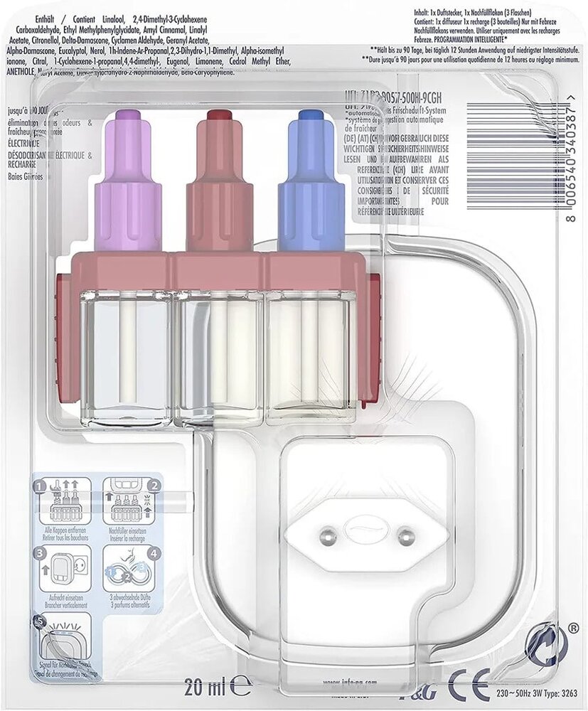 Febreze Febreze 3Volution Houder + Navulling Winterbessen - 20ml Febreze Febreze 3Volution Houder + Navulling Winterbessen - 20ml
