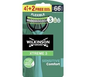 Wilkinson Wilkinson Xtreme 3 Sensitive Comfort Wegwerpscheermesjes - 4 stuks Wilkinson Wilkinson Xtreme 3 Sensitive Comfort Wegwerpscheermesjes - 4 stuks