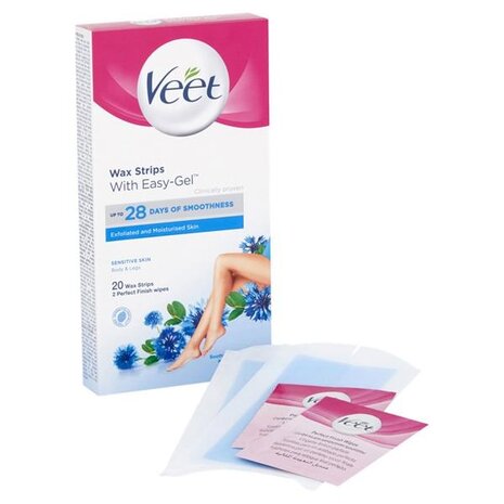 Veet Veet Easy-Gel Wax Strips Sensitive Skin 20 stuks Veet Veet Easy-Gel Wax Strips Sensitive Skin 20 stuks