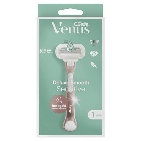 Gillette Gillette Venus Rosegold Extra Smooth Sensitive Scheerapparaat + 1 Scheermesje Gillette Gillette Venus Rosegold Extra Smooth Sensitive Scheerapparaat + 1 Scheermesje