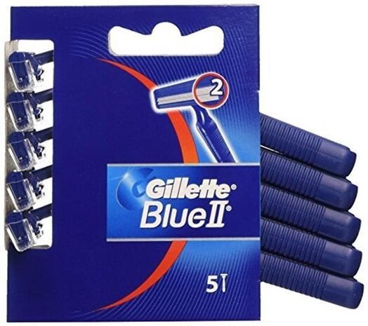 Gillette Gillette Blue II Wegwerp Scheermesjes - 5 stuks Gillette Gillette Blue II Wegwerp Scheermesjes - 5 stuks