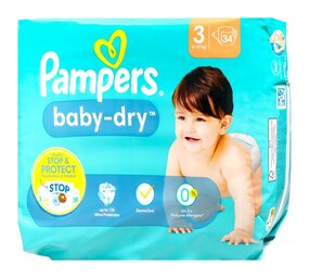 Pampers Pampers Baby Dry Gr.3 6-10 kg 34 Stk. Pampers Pampers Baby Dry Gr.3 6-10 kg 34 Stk.