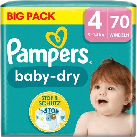 Pampers Pampers Baby Dry Gr. 4 (9-14 kg) Big Pack 70 Stk. Pampers Pampers Baby Dry Gr. 4 (9-14 kg) Big Pack 70 Stk.