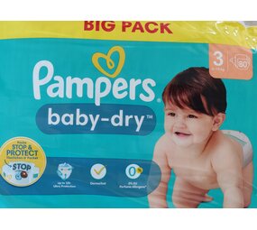 Pampers Pampers Baby Dry Gr. 3 6-10 kg 80 Stk. Big Pack Pampers Pampers Baby Dry Gr. 3 6-10 kg 80 Stk. Big Pack