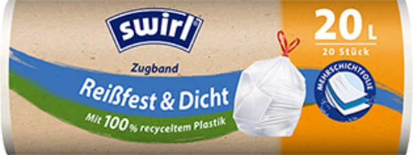 Swirl Swirl Öko-Müllbeutel mit Zugband 20L 18 Beutel Swirl Swirl Öko-Müllbeutel mit Zugband 20L 18 Beutel