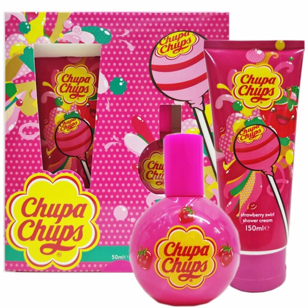 Chupa Chups Chupa Chups Strawberry Swirl Geschenkset (1x EDT 50ml + 1x Bad- und Duschgel 150ml) Chupa Chups Chupa Chups Strawberry Swirl Geschenkset (1x EDT 50ml + 1x Bad- und Duschgel 150ml)