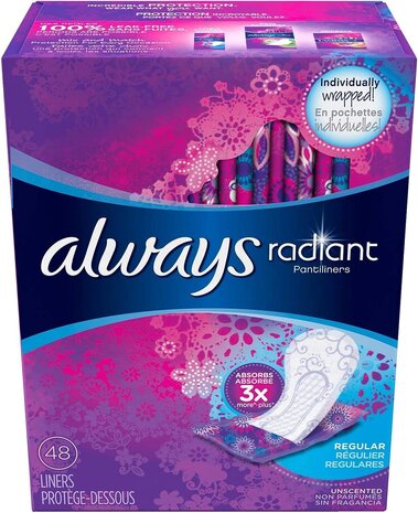 Always Always Pantyliners Radiant Normal 48 stuks Always Always Pantyliners Radiant Normal 48 stuks
