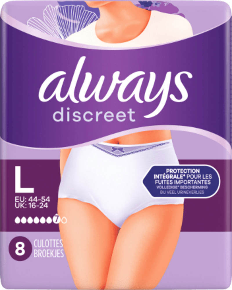 Always Always Discreet Inkontinenz-Höschen Gr. L 32 stuks (4x8)