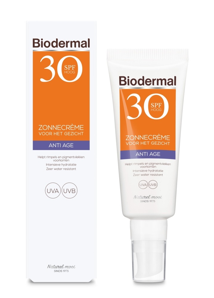 Biodermal Biodermal Zonnebrand Cr?me Gezicht Anti Age SPF30 - 40 ml