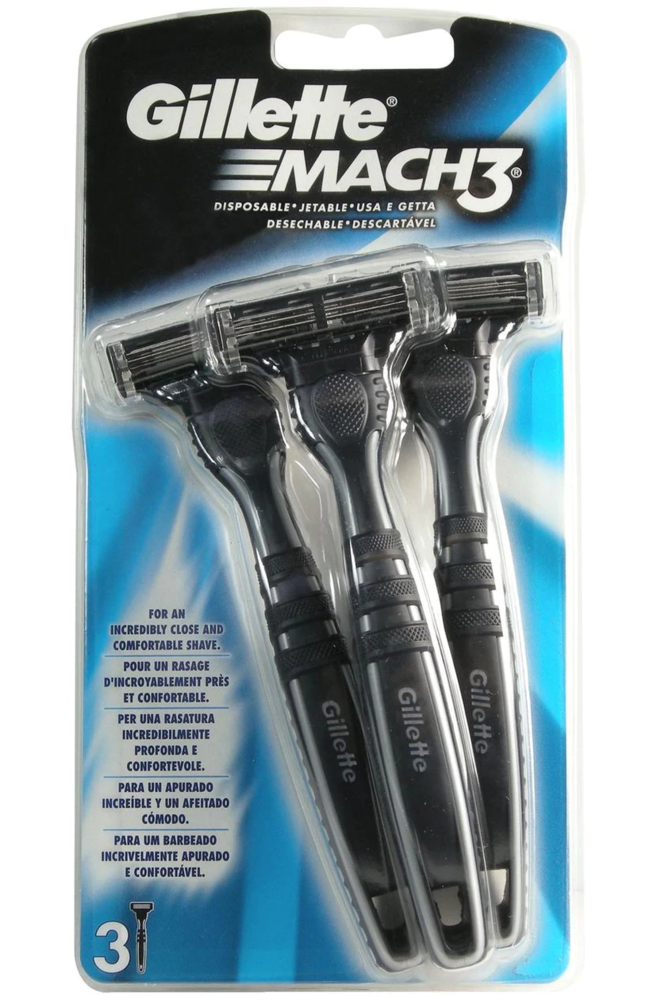 Gillette Gillette Mach3 Razors - 3 Stuks Gillette Gillette Mach3 Razors - 3 Stuks