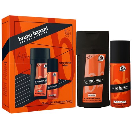 Bruno Banani Bruno Banani - Absolute Man - Set - Douchegel Flacon 250 ml & Deodorant Bodyspray 150 ml Bruno Banani Bruno Banani - Absolute Man - Set - Douchegel Flacon 250 ml & Deodorant Bodyspray 150 ml