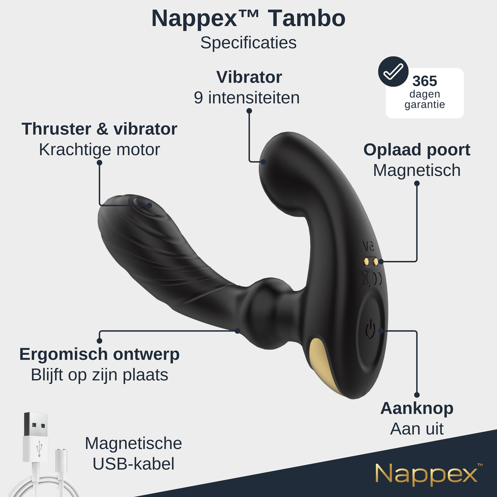 Nappex  Nappex™ Tambo - Prostaat vibrators - Vibrator Sex Toys Mannen Nappex  Nappex™ Tambo - Prostaat vibrators - Vibrator Sex Toys Mannen