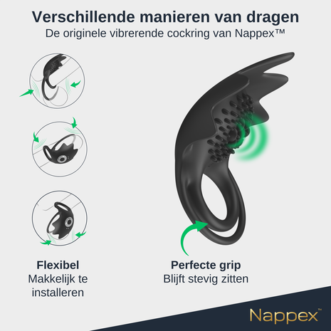 Nappex Nappex™ Manu - Penisring Vibrators Sex toys - Zwart Nappex Nappex™ Manu - Penisring Vibrators Sex toys - Zwart