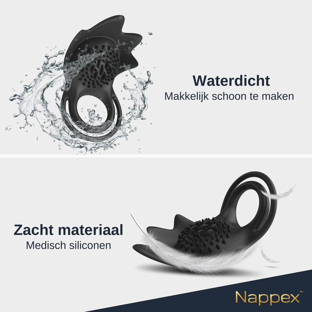 Nappex Nappex™ Manu - Penisring Vibrators Sex toys - Zwart Nappex Nappex™ Manu - Penisring Vibrators Sex toys - Zwart