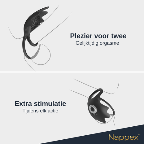 Nappex Nappex™ Manu - Penisring Vibrators Sex toys - Zwart Nappex Nappex™ Manu - Penisring Vibrators Sex toys - Zwart