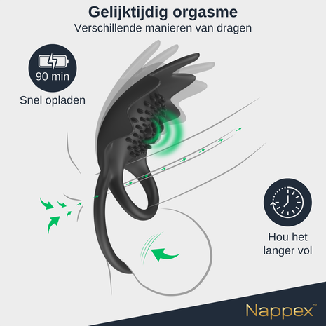 Nappex Nappex™ Manu - Penisring Vibrators Sex toys - Zwart Nappex Nappex™ Manu - Penisring Vibrators Sex toys - Zwart